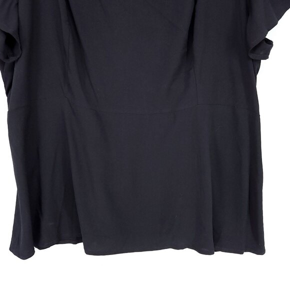 Torrid Chiffon Blouse Plus Size 2X Flutter Sleeve Sweetheart Neck Elastic Waist - Picture 4 of 10